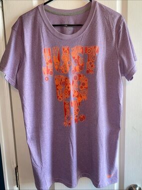 Nike Lavender Tee with Bright Orange Graphic